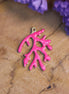 Enamel bedel - roze koraal goud