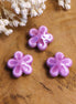 Bead purple - ceramic flower