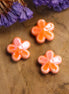 Bead orange - ceramic flower