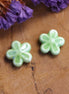 Bead green - ceramic flower