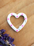 Sleutelhanger hart - wit met roze stippen
