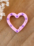 Sleutelhanger hart - roze met paarse stippen