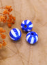 Gestreepte acryl kraal - donkerblauw