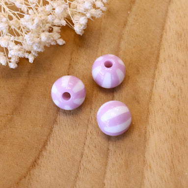 Gestreepte acryl kraal - lila