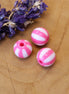 Gestreepte acryl kraal - roze
