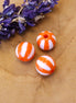 Striped Acrylic Bead - Orange