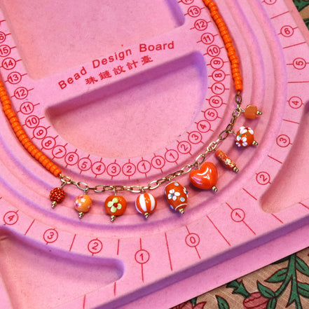 DIY package - Orange necklace with glass beads