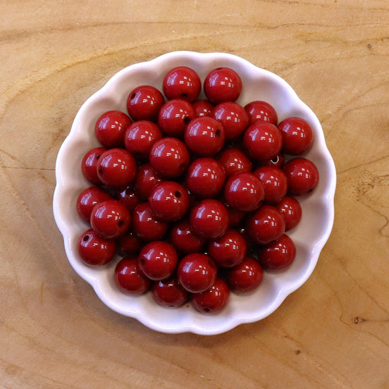 Grote ronde kralen - 14 mm bordeaux