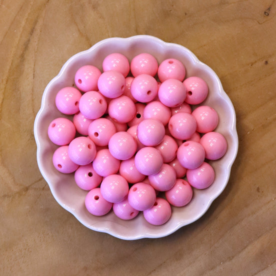Ronde acryl kraal 14 mm - lichtroze