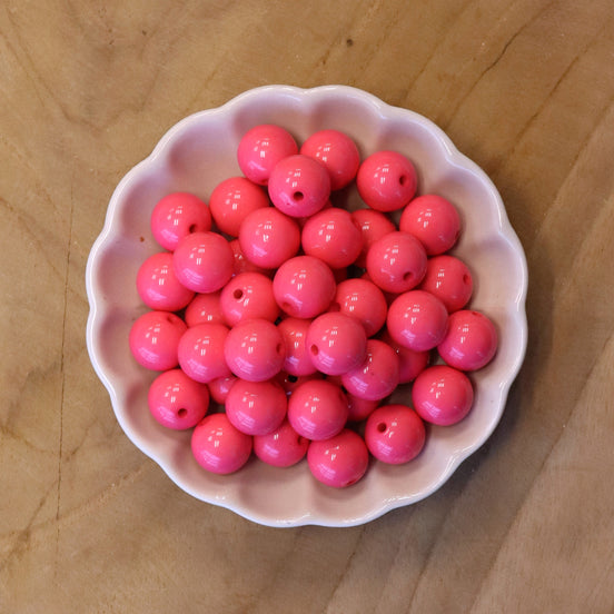 Ronde acryl kraal 14 mm - fuchsia