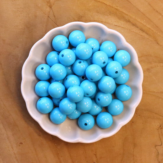 Ronde acryl kraal 14 mm - blauw