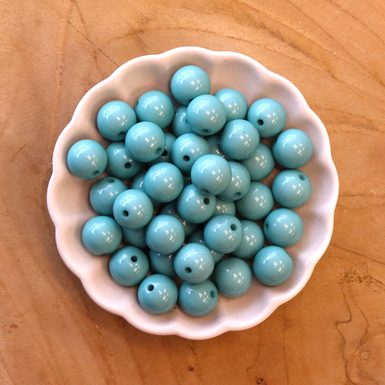 Ronde acryl kralen - 14 mm turquoise groen