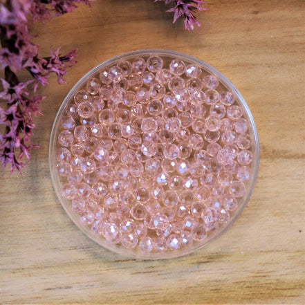Rondel facetkralen 2x3 mm - Light blush