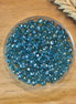 Rondel facetkralen 2x3 mm - AB dark aqua