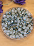 Rondel facetkralen 3x4 mm - Opal white diamond coating