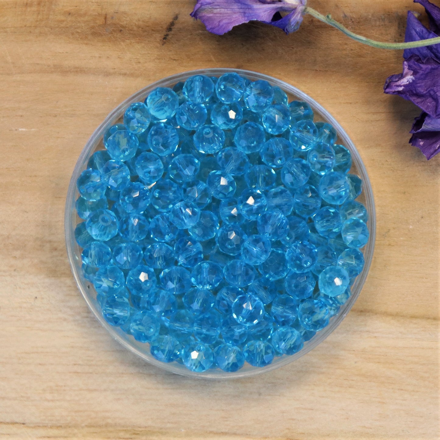 Rondel faceted beads 2x3 mm Crystal light aqua