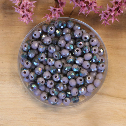 Rondel facetkralen 3x4 mm - Purple diamond coating