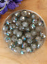 Rondel facetkralen 4x6 mm - Opal grey diamond coating