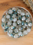 Rondell-Facettperlen 4x6 mm – Milky White Diamond Coating