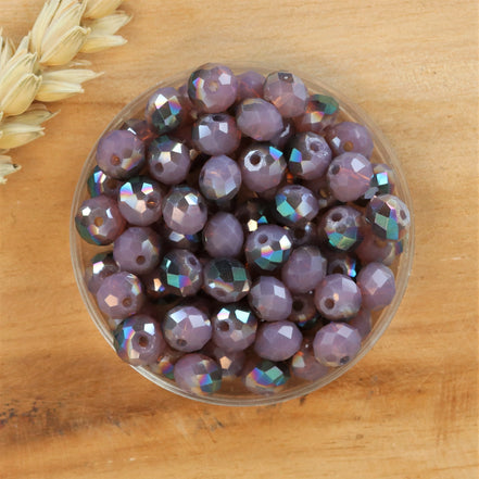 Rondel facetkralen 4x6 mm - Purple diamond coating