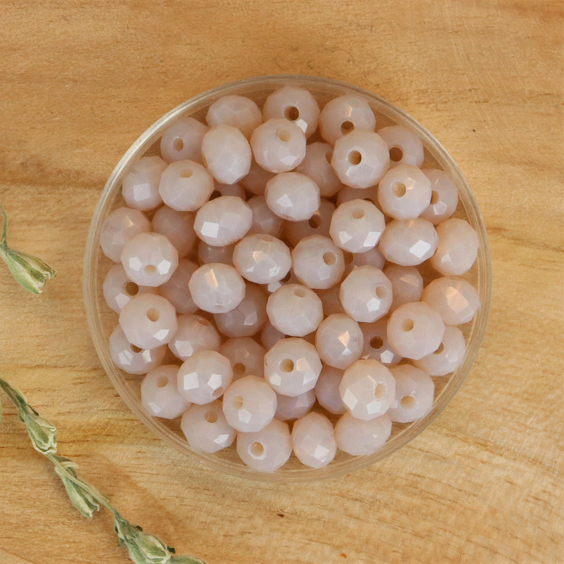 Rondell Facettenperlen 4x6 mm - Opal Misty Rose