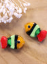 Glasperlen-Fischchen, farbig - schwarz-rot