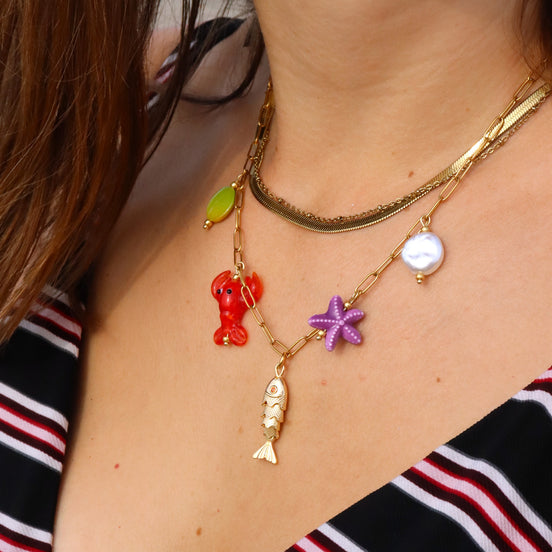 Stainless steel bedelketting - beach vibes