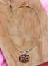 Koord ketting met panterschelp - groen goud