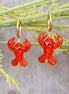 Stainless steel oorringen met kreeft