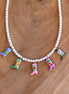Beaded necklace - pearls with cowboy boots