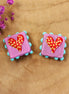 Lampwork enamel kraal met hart - paars