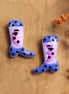 Lampwork cowboylaars - blauw met maan