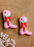 Lampwork cowboy boot - pink with peppers