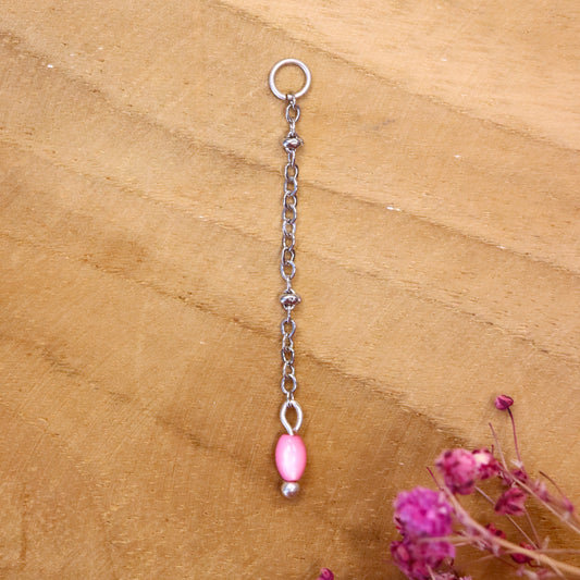 Earring charm, jasseron with shell - silver