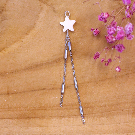 Ohrringanhänger Stern mit Jasseron-Kette - Silber