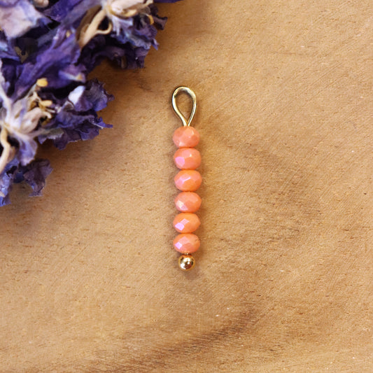 Earring clasp, orange facet - gold