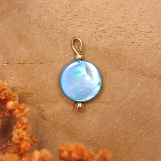 Earring holder blue shell - gold