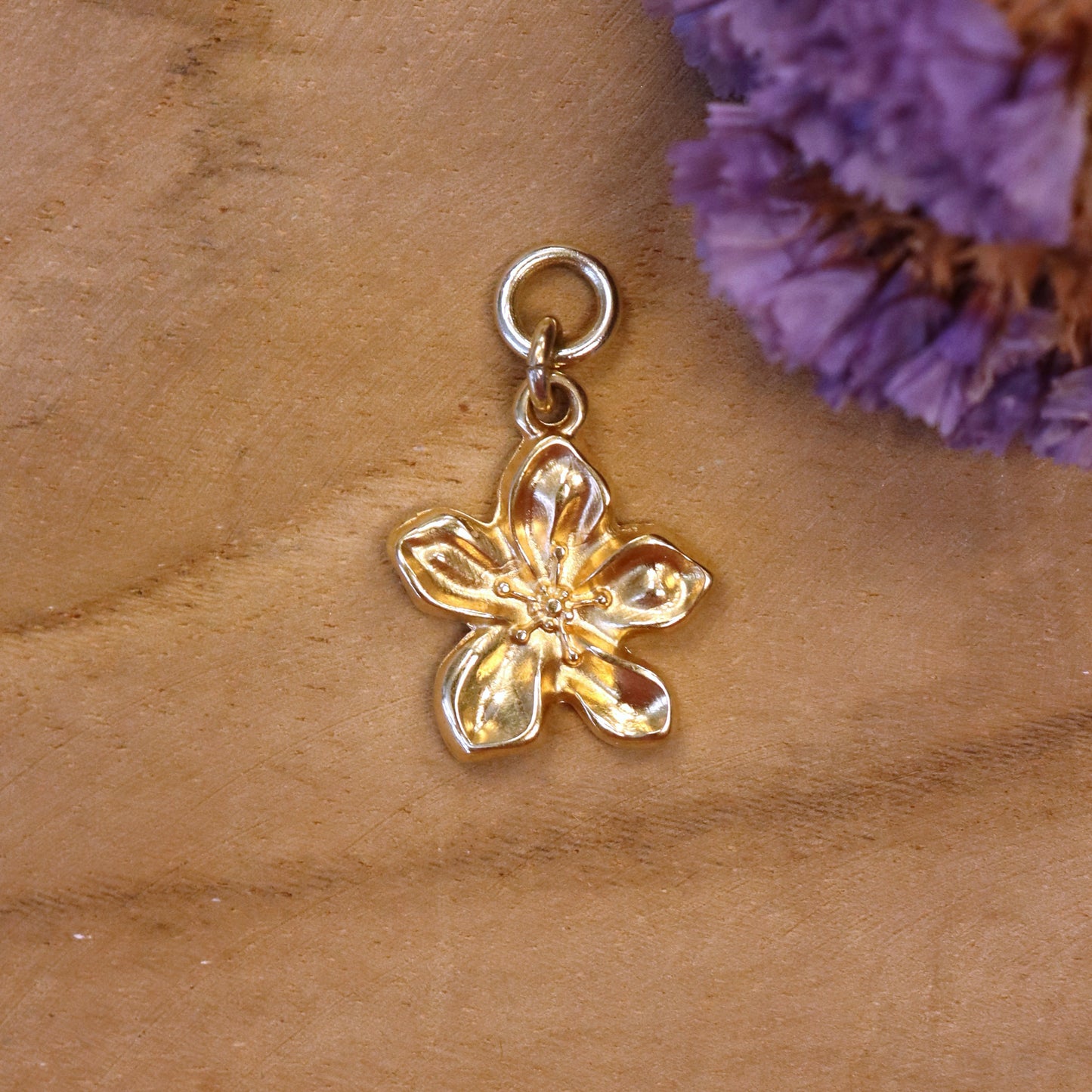 Ohrringanhänger Blume - Gold