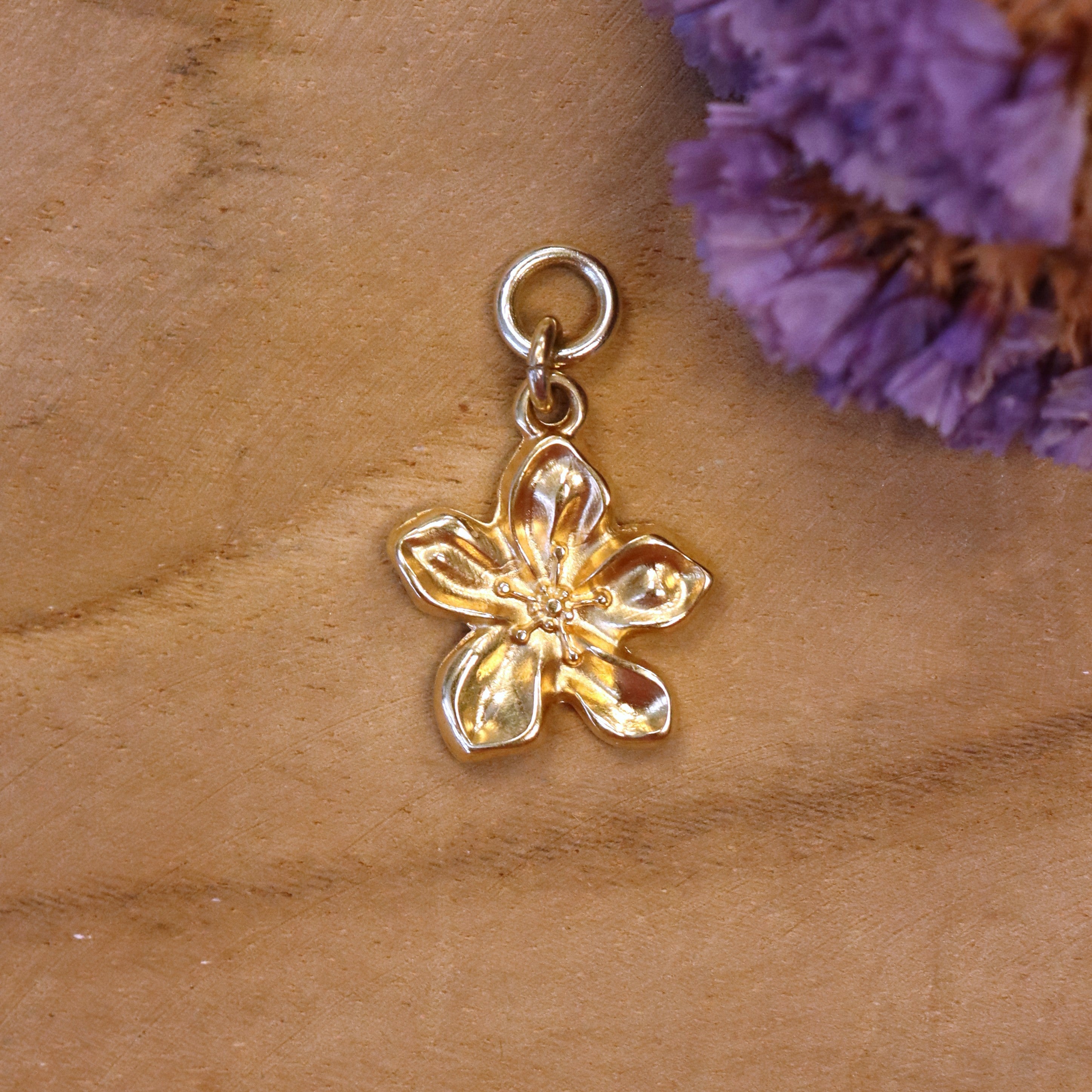 Ohrringanhänger Blume - Gold