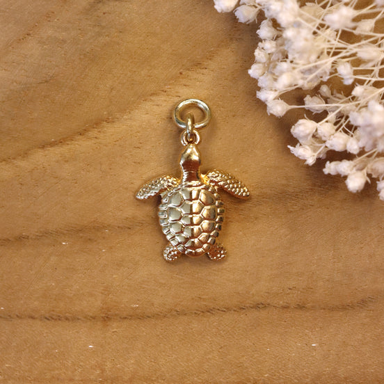 Ohrringanhänger Schildkröte - Gold