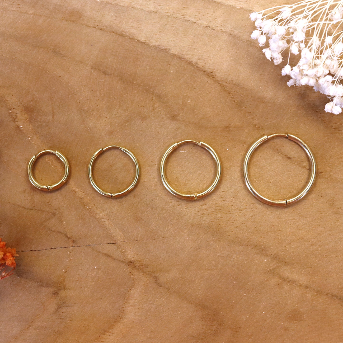 Stainless steel oorringen goud - diverse maten