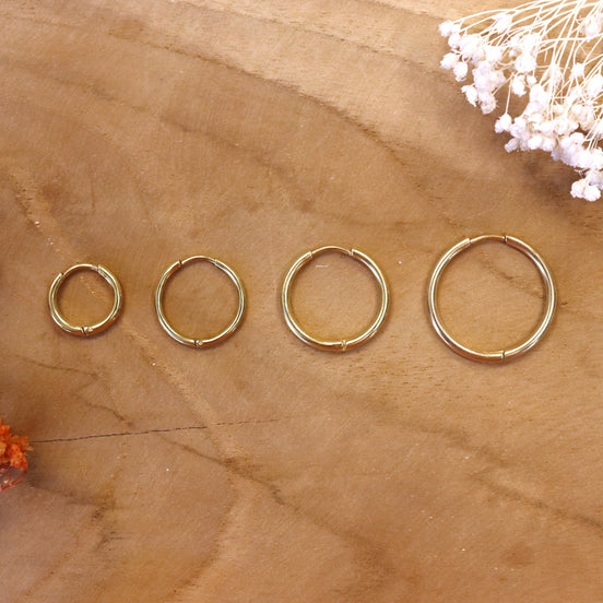 Stainless steel oorringen goud - diverse maten