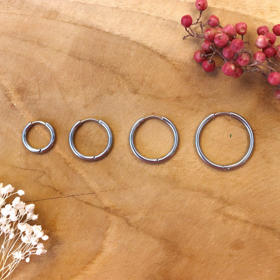 Stainless steel oorringen zilver - diverse maten