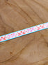 Ribbon flowers pink-red-blue
