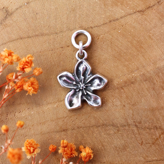 Ohrringanhänger Blume - Silber