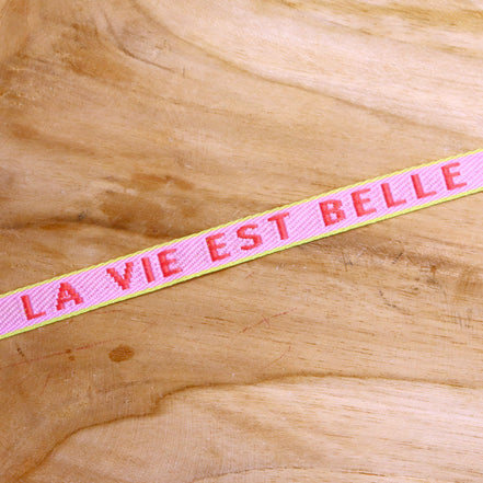 Ribbon life is beautiful pink
