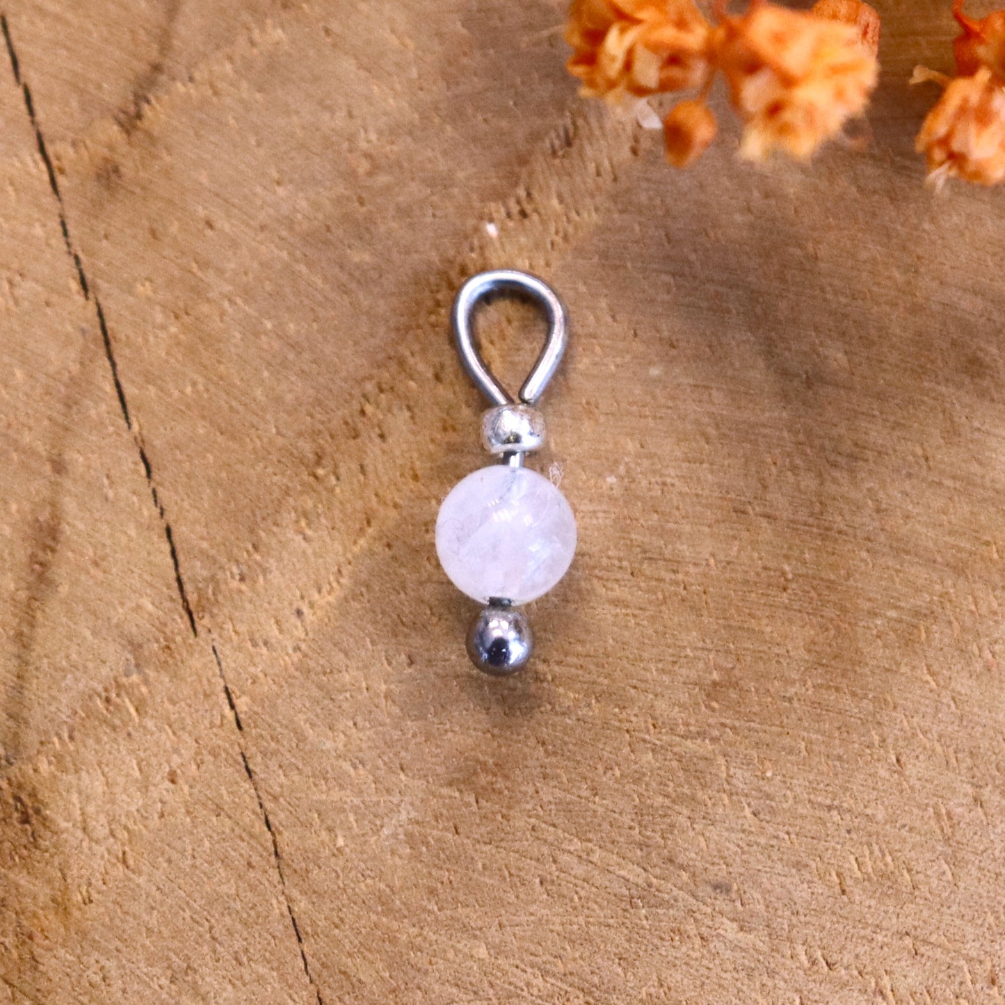 Ohrringanhänger Rosenquarz - Silber