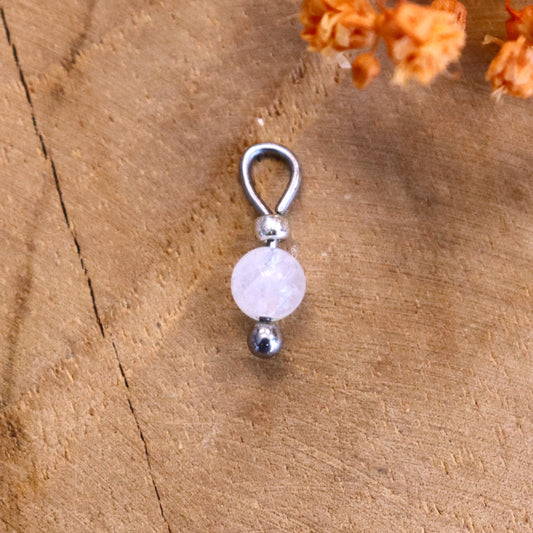 Ohrringanhänger Rosenquarz - Silber