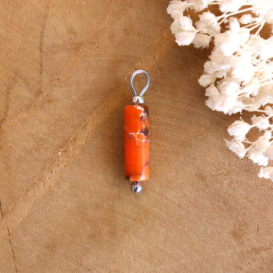 Coral and silver earring charm