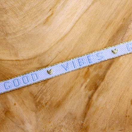 Ribbon good vibes blue-gold